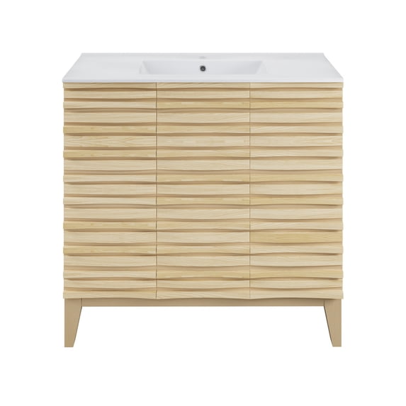 Cascade 36" Bathroom Vanity in Natural Oak
