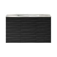thumbnail image 1 of Cascade 36" Wall-Mounted Bathroom Vanity in Black Oak with 3-Hole Widespread Sink Top, 1 of 6