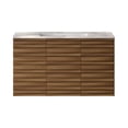 thumbnail image 1 of Cascade 36" Wall-Mounted Bathroom Vanity in Brown Oak with 3-Hole Widespread Sink Top, 1 of 6