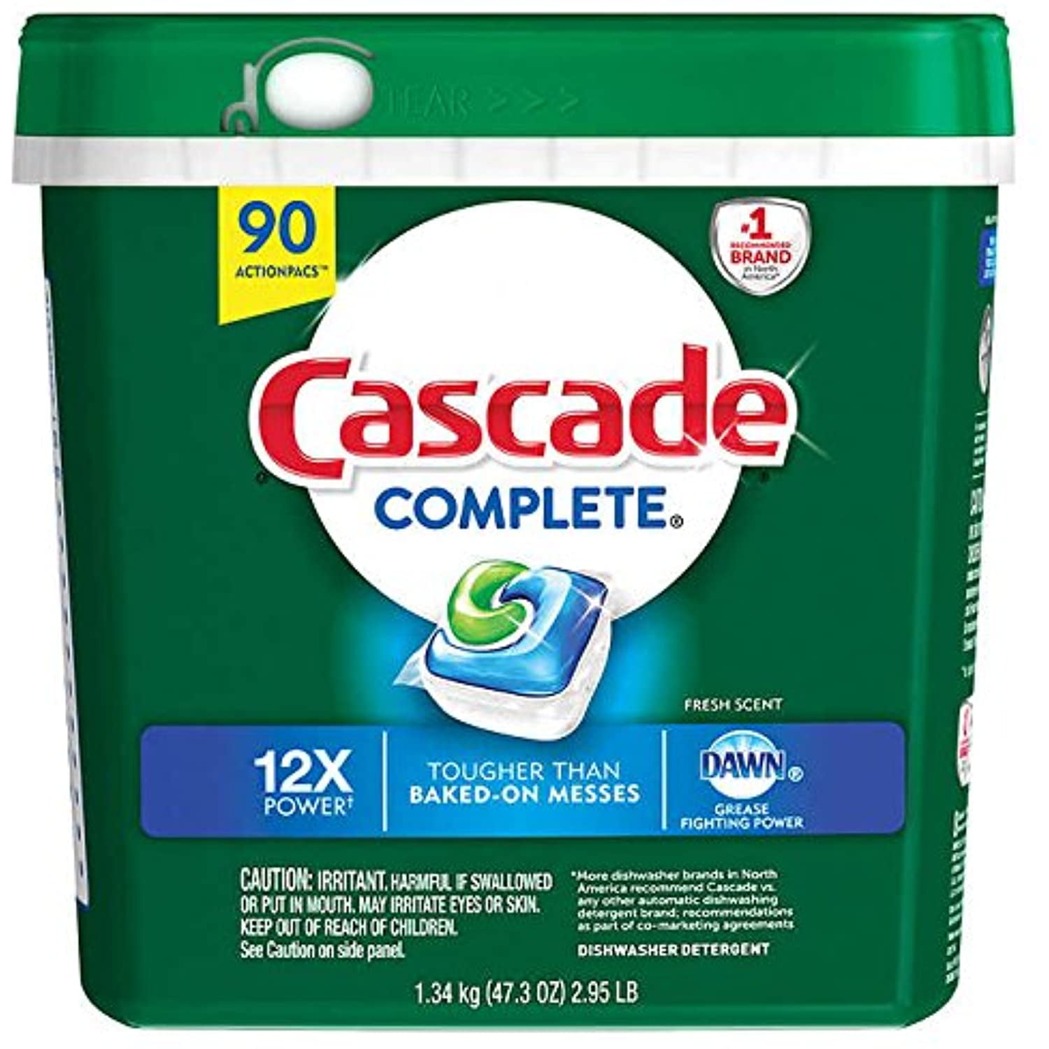 Cascade ActionPacs Dishwasher Detergent 90 Count), White