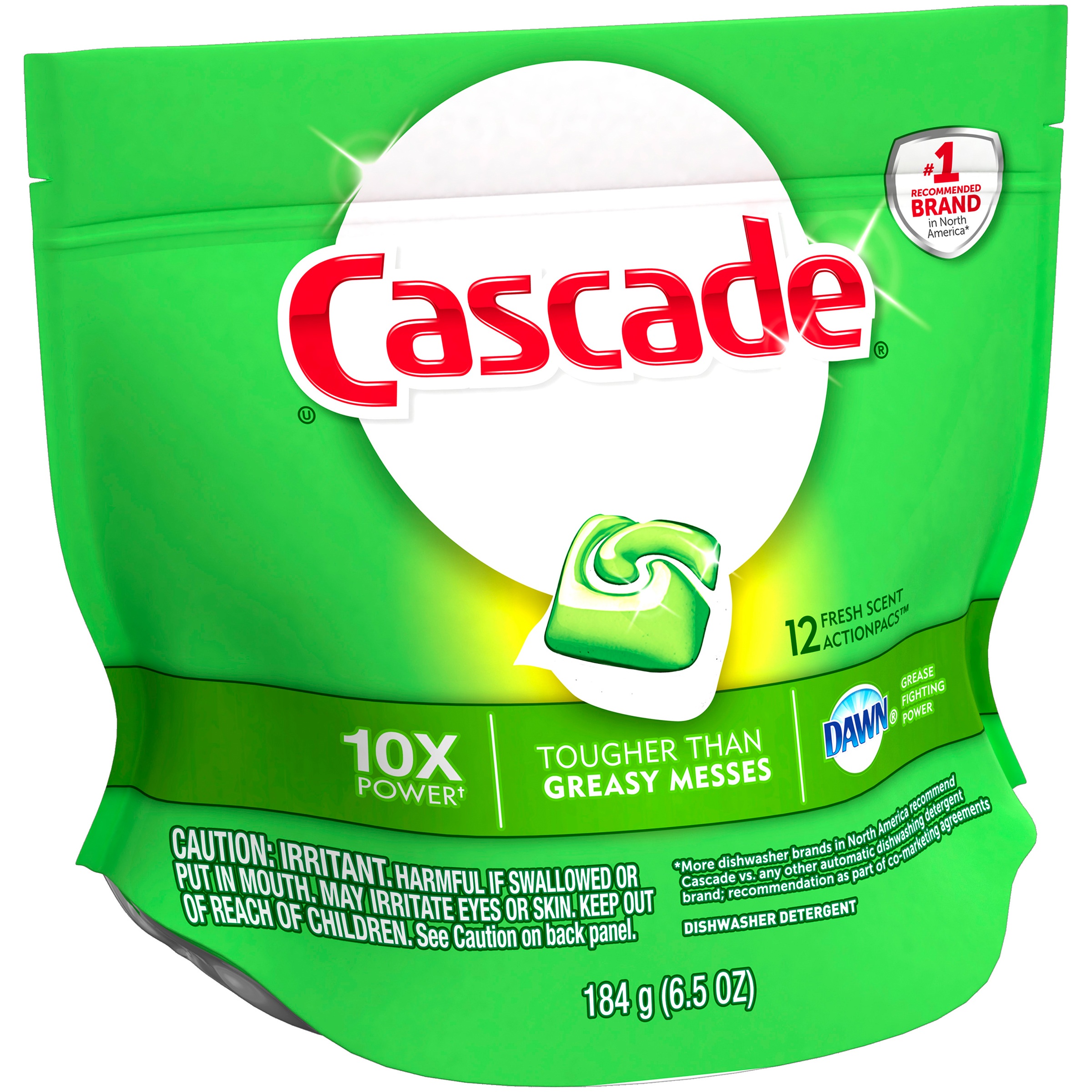 Cascade ActionPacs Dishwasher Detergent, Fresh Scent, 12 count