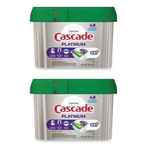 Cascade Platinum ActionPacs + Oxi Dishwashing Detergent Pods Fresh Scent 48 Pods/Box (3700027425)