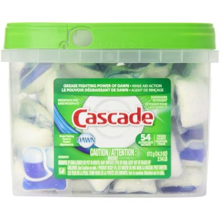 Cascade Actionpacs Fresh Scent Dishwasher Detergent, 54 Count, 34.3 Oz