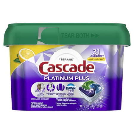 Cascade Actionpacs Platinum Plus - Lemon Scent - 31 ct- Pack of 2