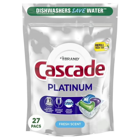 Cascade Auto Dishwashing Pouch with Liquid & Powder Fresh Scent