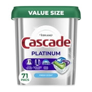 Cascade Platinum Dishwasher Pods, Dishwasher Detergent Soap Tabs, Fresh, 71 Count