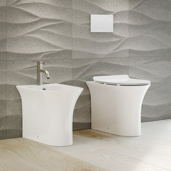 Cascade Back-to-Wall Elongated Toilet Bowl