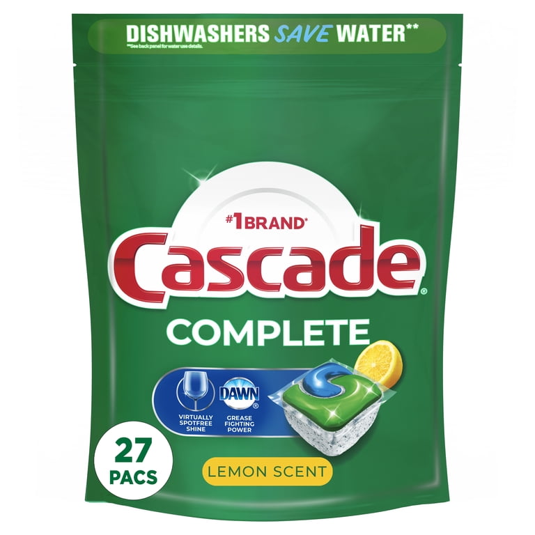 Cascade, Dishwasher Detergent, 27 Count, Lemon Scent - Walmart.com