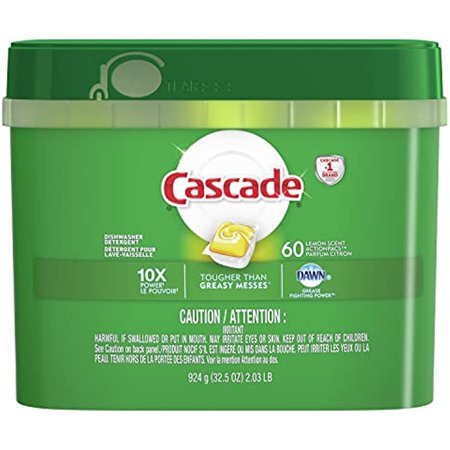 Cascade Complete Actionpacs Dishwasher Detergent, Lemon Scent, 60 Count