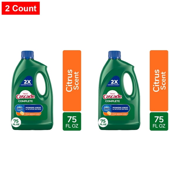 Cascade Complete Citrus Breeze Scent Dishwasher Detergent Gel 75 fl oz - 2 count