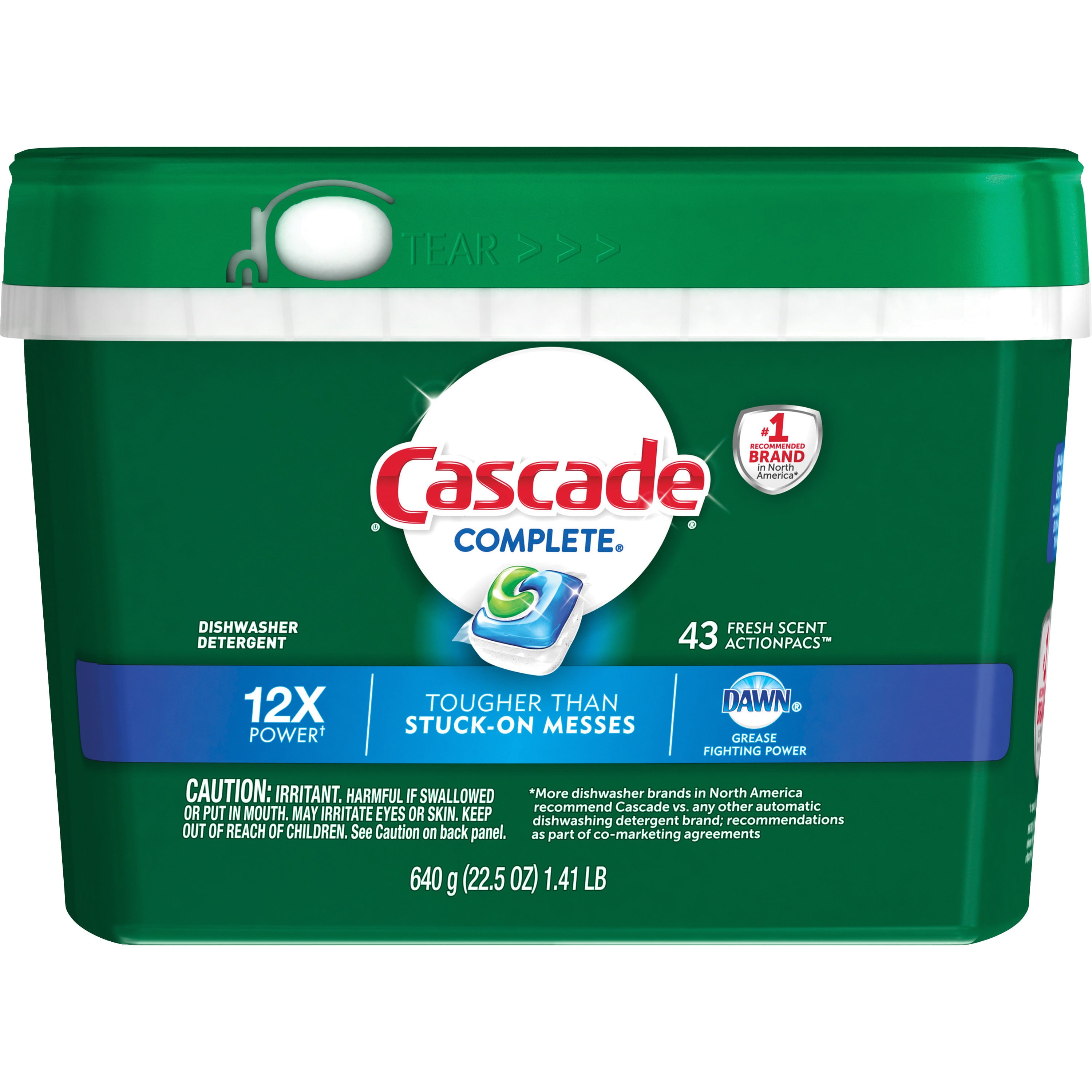 Cascade Complete Dishwasher Detergent ActionPacs, Fresh Scent with Dawn