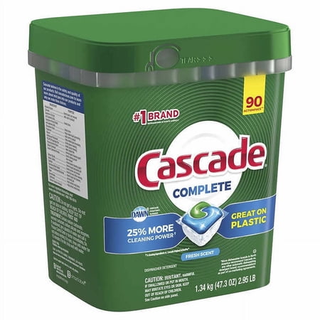 Cascade Complete Dishwasher Detergent Actionpacs, 90-count