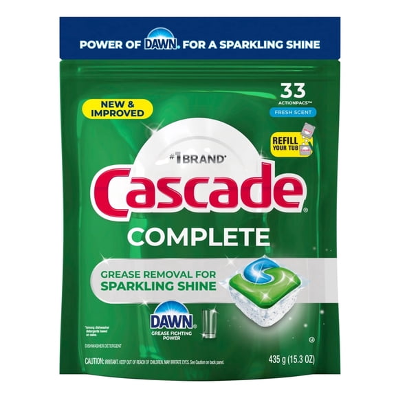 Cascade Complete Dishwasher Detergent Fresh, 33ct