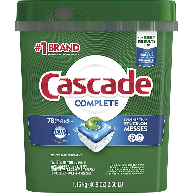 Cascade Complete ActionPacs, Dishwasher Detergent Pods, Fresh, 78 Count