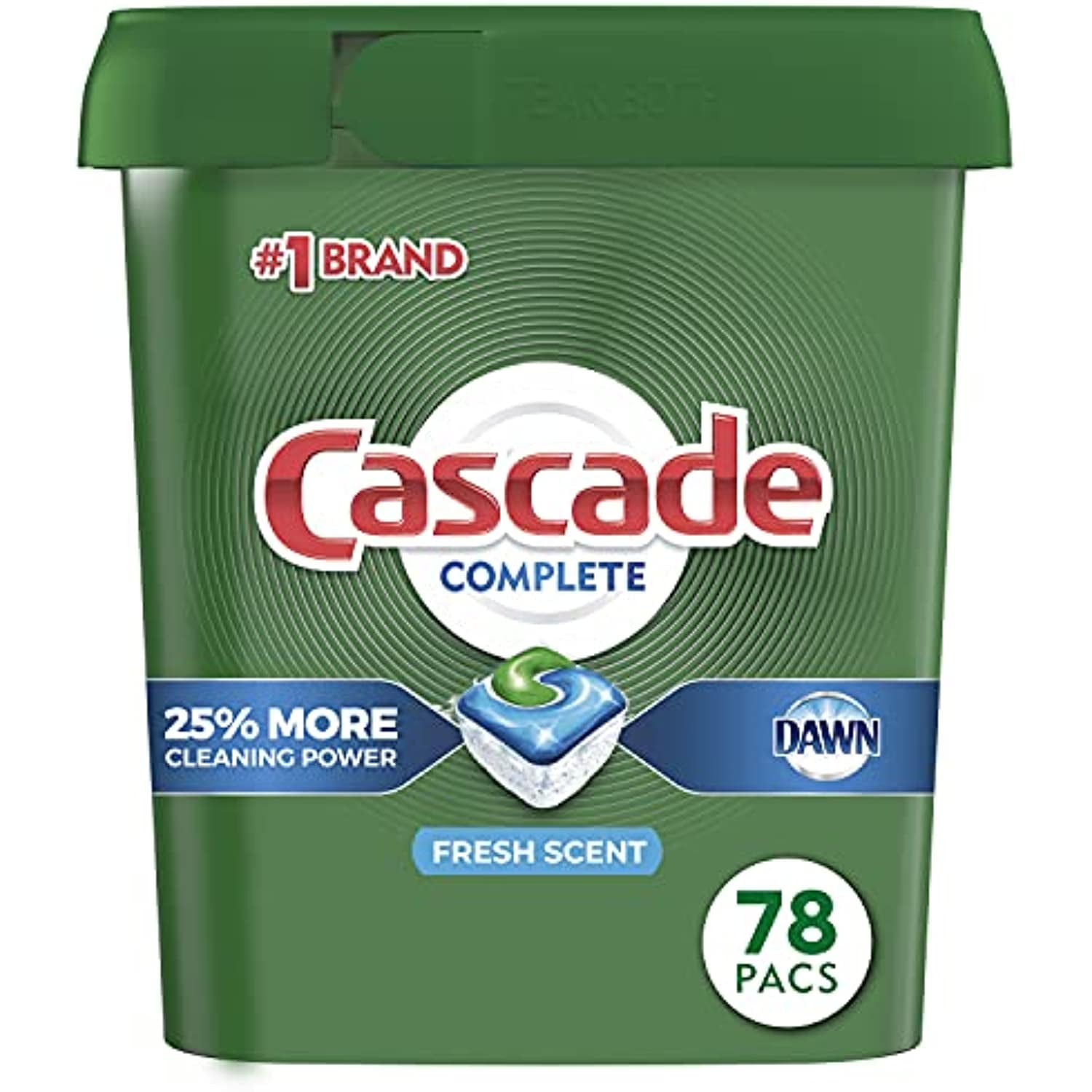 Cascade Complete DishwasherPods, Actionpacs Detergent Tabs, Fresh Scent, (Packaging May Vary