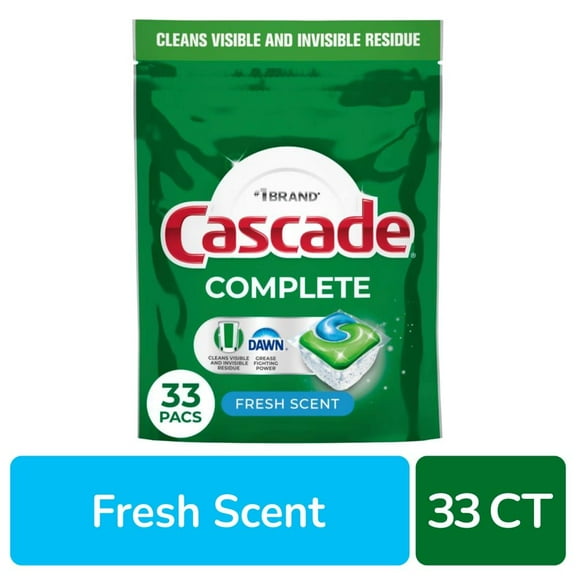 Cascade Complete Dishwasher Pods Dishwasher Detergent Dish Detergent Soap Fresh 33 ct - Pack of 2