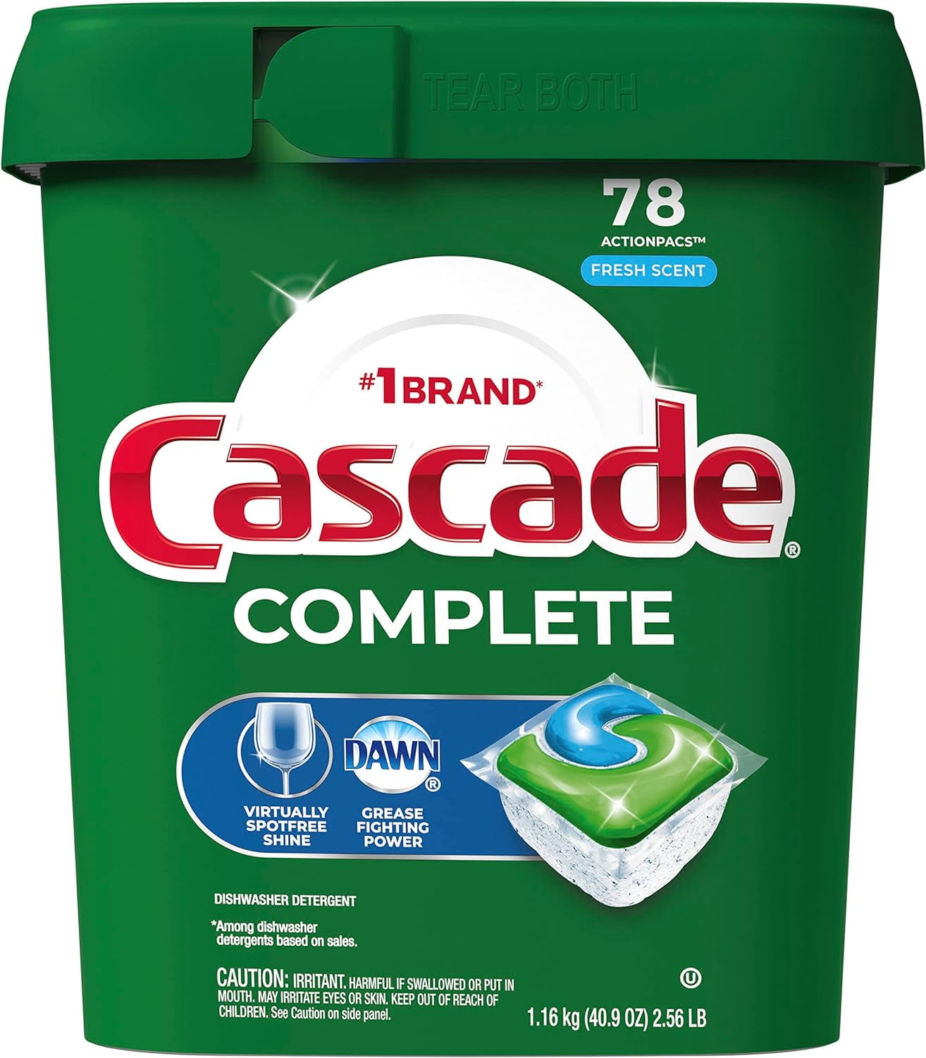 Cascade Complete Dishwasher Pods - Fresh Scent ActionPacs, 78 Count