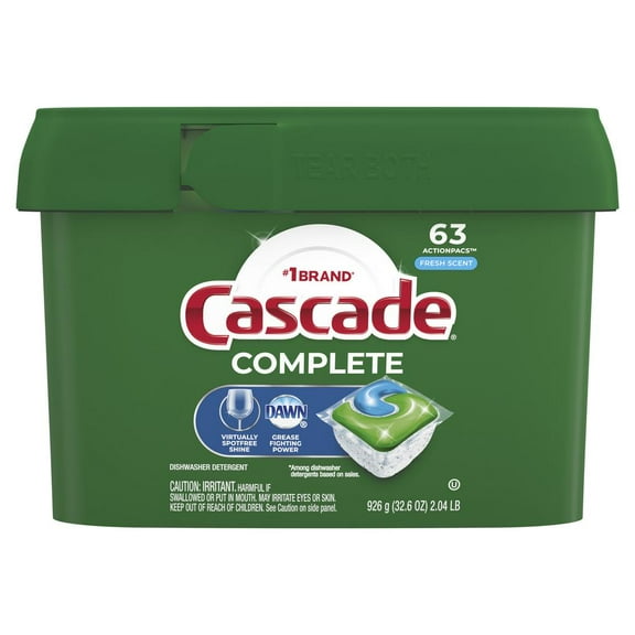 Cascade CompleteFresh Scent Dishwasher DetergentActionPacs - 63 ct