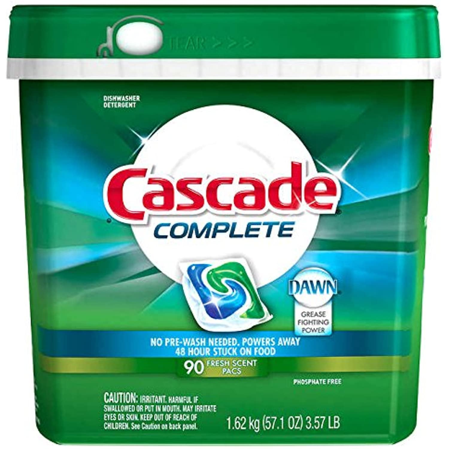 Cascade Complete Fresh Scent Dishwasher Detergent Pacs 90 Count)
