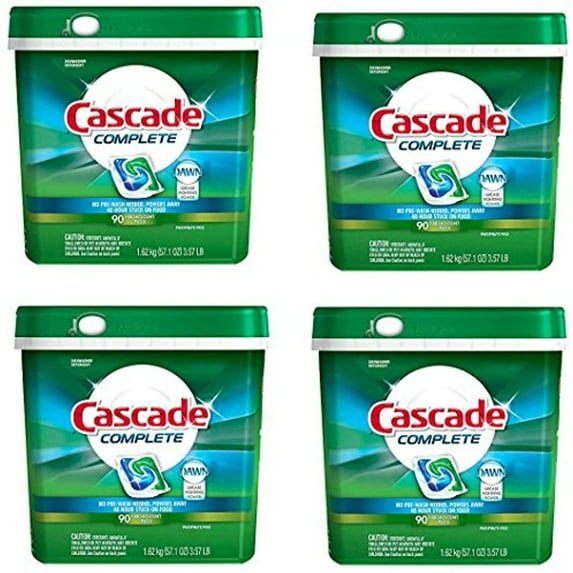 Cascade Complete Fresh Scent Dishwasher Detergent Pacs, ZChltJ, 4 Pack(90 Count)
