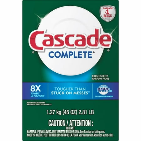 Cascade Complete Fresh Scent Powder Dishwasher Detergent, 45 Oz.