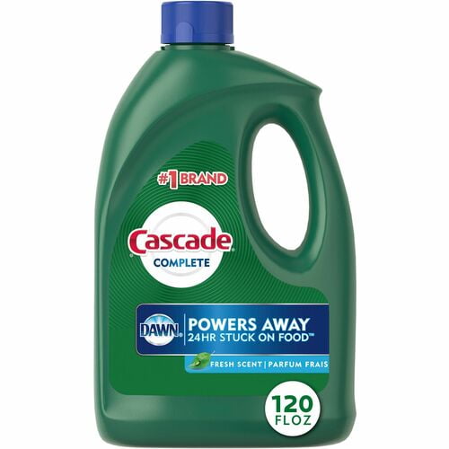 Cascade Complete Gel Dishwasher Detergent, 120 fl oz (3.8 quart), Fresh Scent, Easy to Use, Phosphate-free, Anti-septic, Green Bottle (53987) | 2-Pack (2 Total)