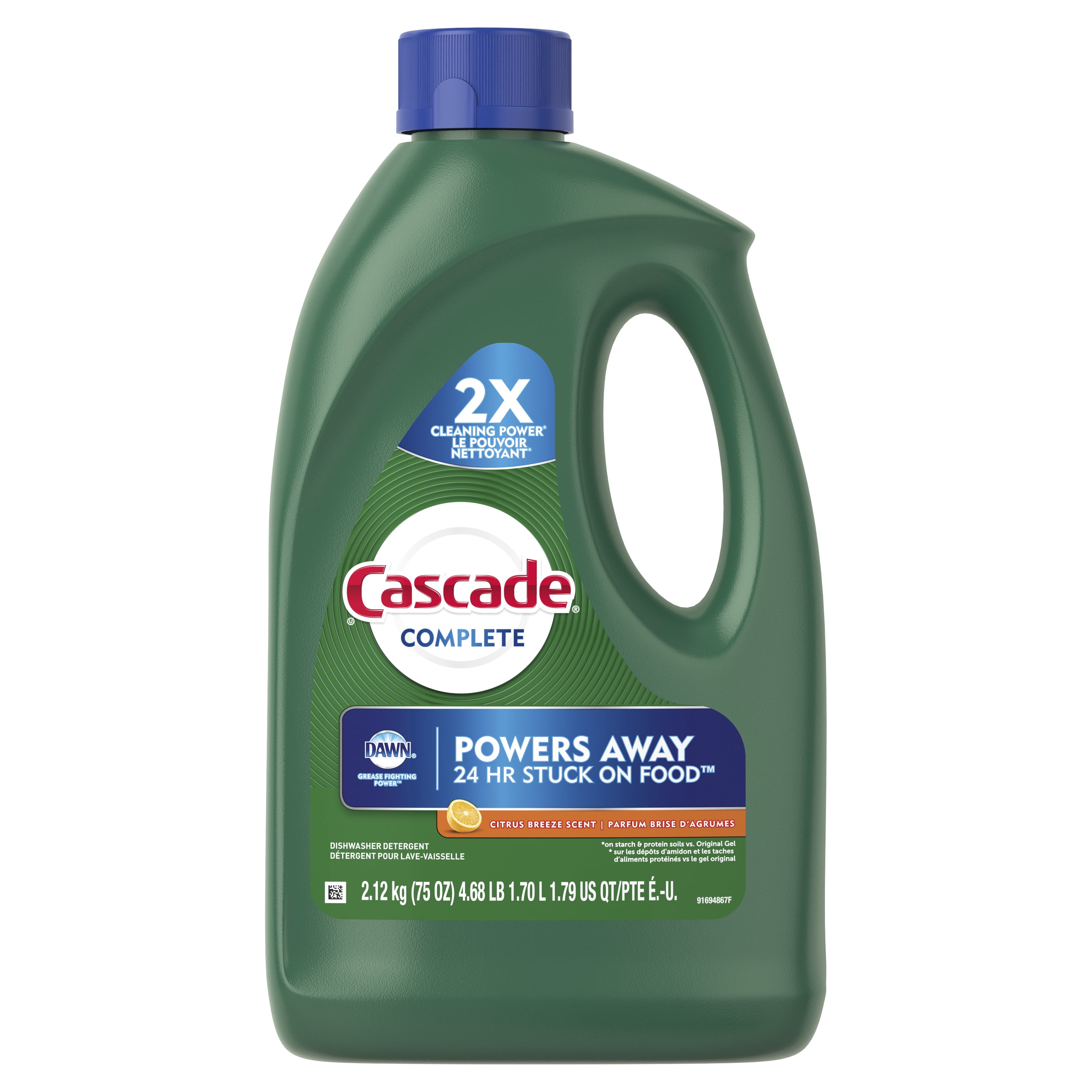 Cascade Complete Gel Dishwasher Detergent, Citrus Breeze Scent, 75 oz