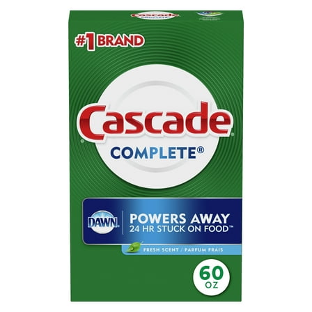 Cascade Complete Powder Dishwasher Detergent, Fresh Scent, 60 ounces