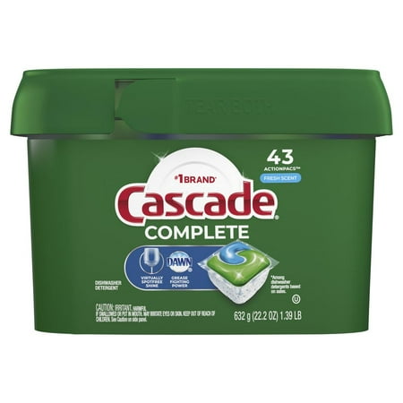 Cascade Complete Fresh Scent Dishwasher Detergent ActionPacs - 43 ct- Pack of 2