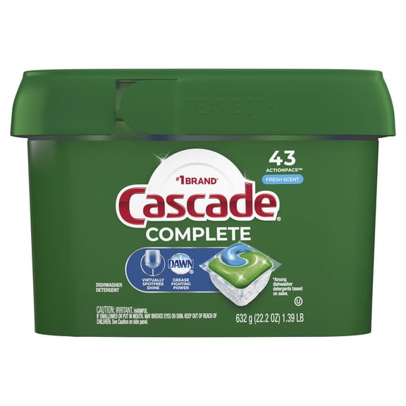 Cascade CompleteFresh Scent Dishwasher DetergentActionPacs - 43 ct- Pack of 2