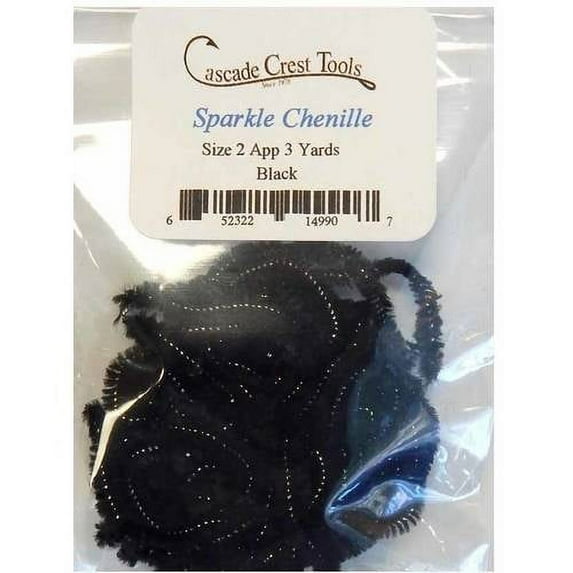 Cascade Crest Sparkle Chenille, Silver Core Black