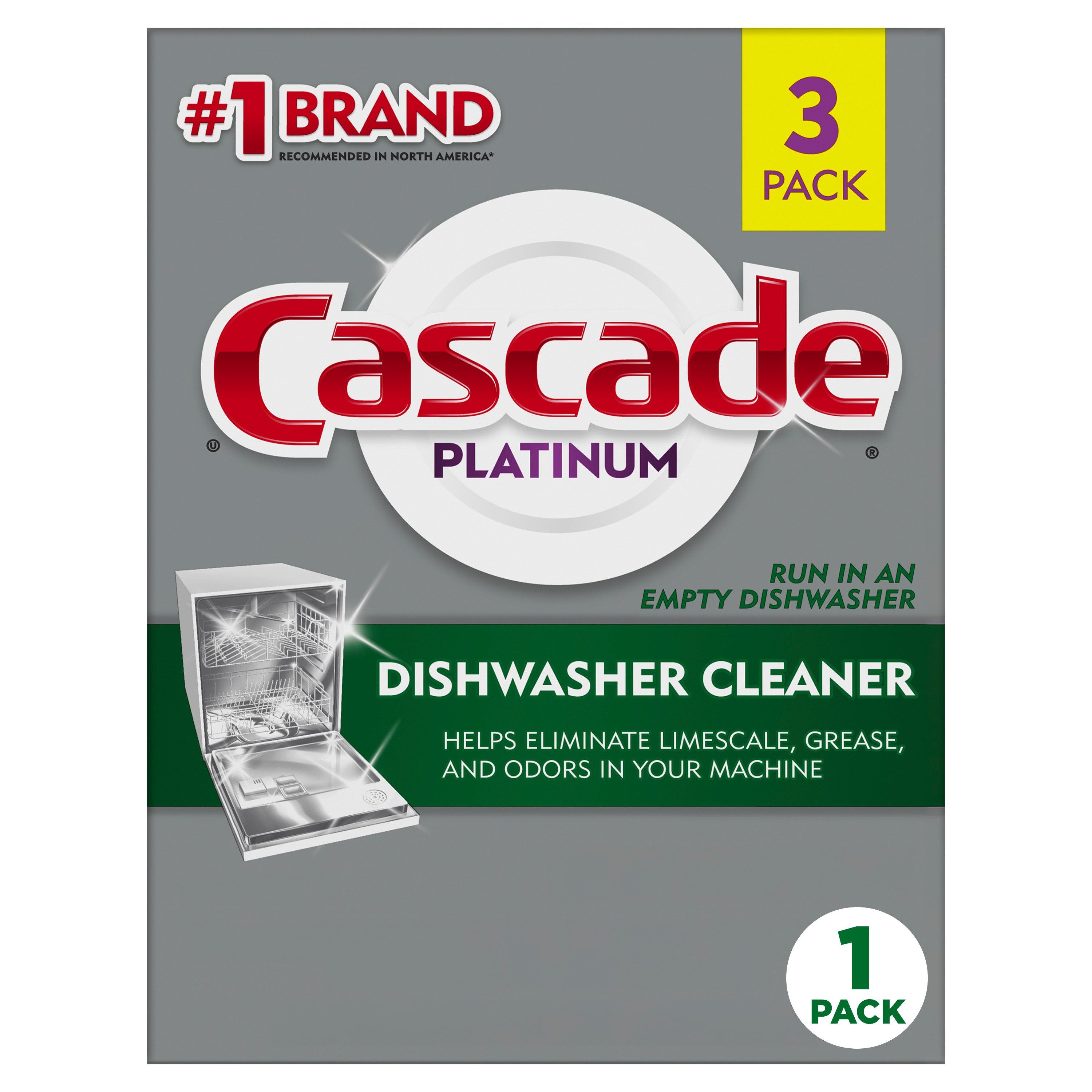 Cascade Dishwasher Cleaner Pouches - 3 ct (Pack of 1)