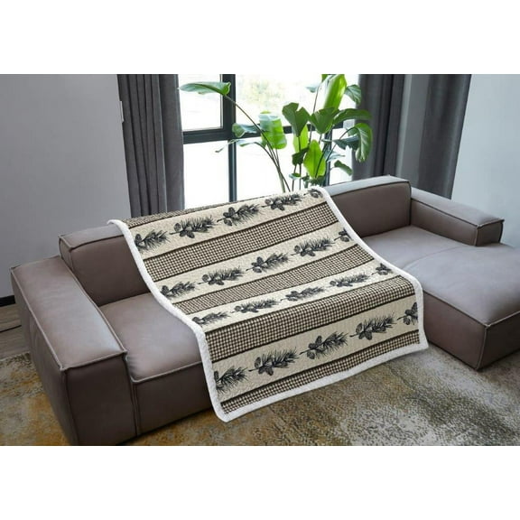 Cascade Falls Quilted Sherpa Throw Blanket 50"x60"