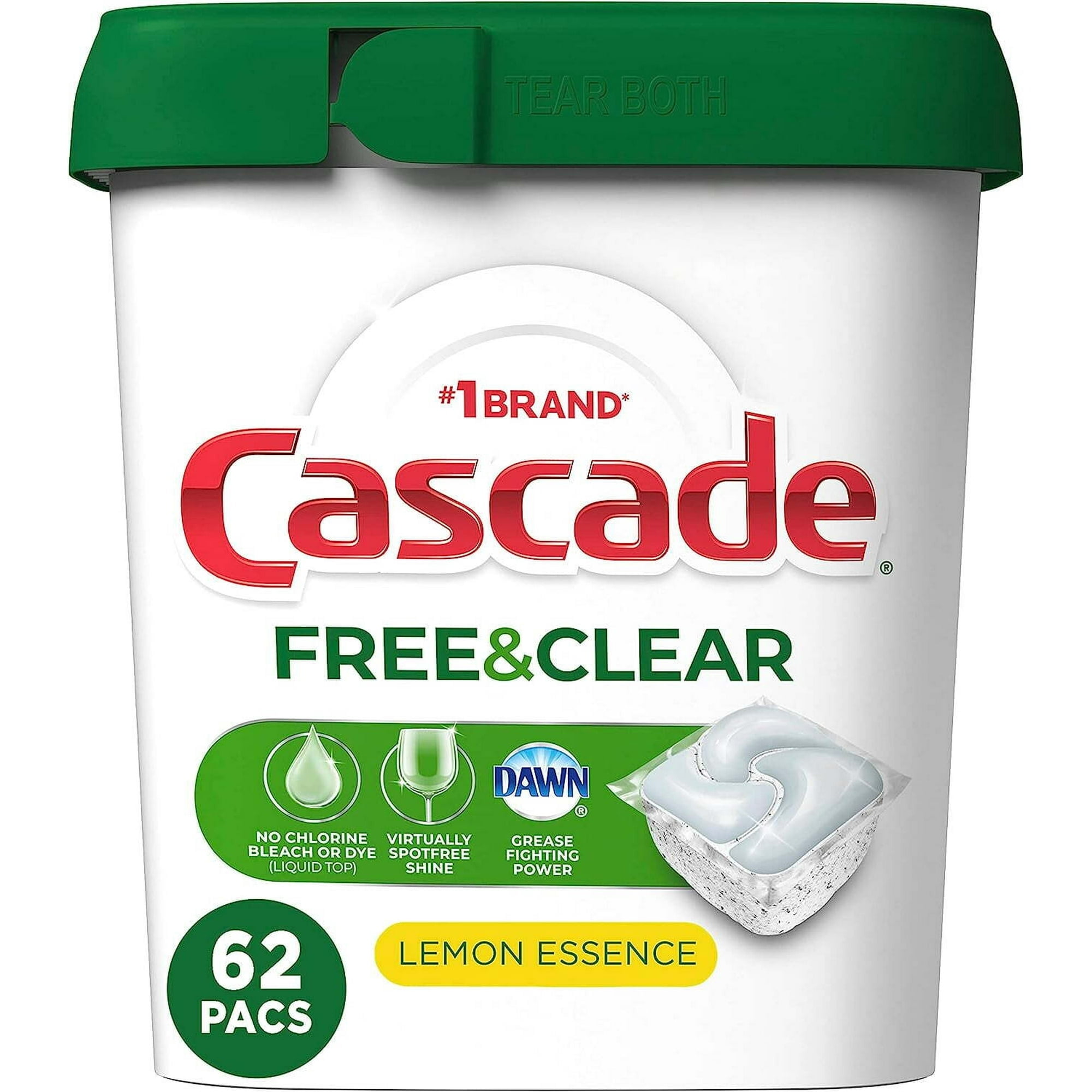 Cascade Free & Clear Action Pacs, Dishwasher Detergent, Lemon Essence