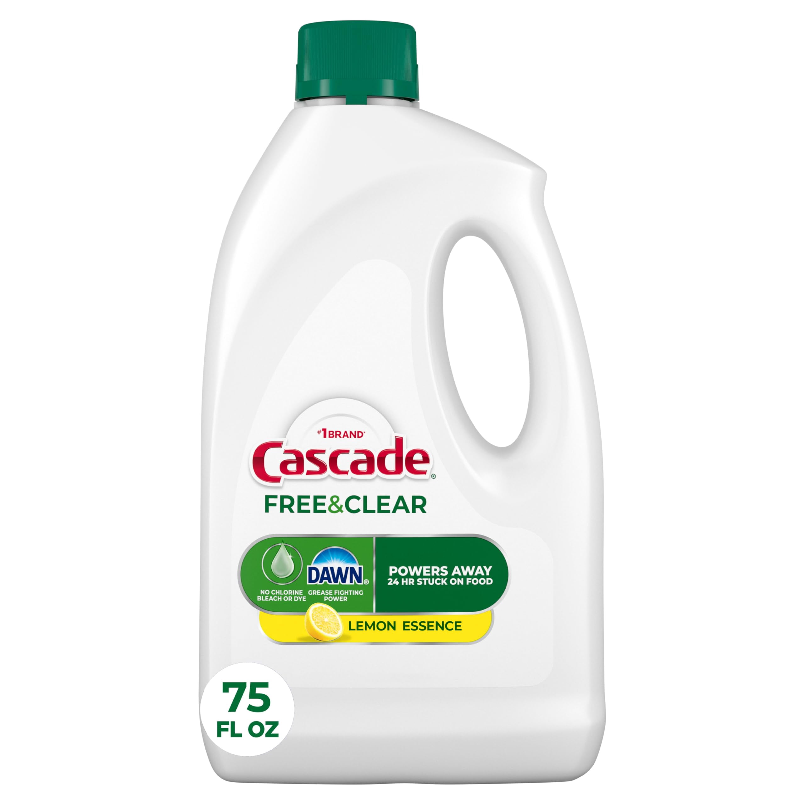 Cascade Free & Clear Lemon Essence Dishwasher Detergent Gel 75 oz
