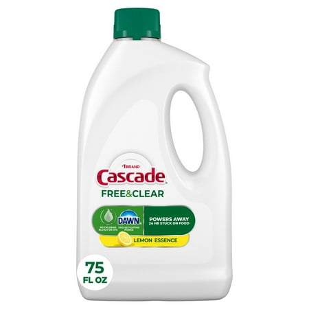 Cascade Free & Clear Lemon Essence Dishwasher Detergent Gel 75 oz