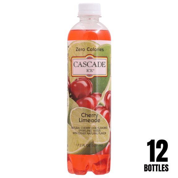 Cascade Ice,Cherry Limeade Sparkling Water, 17.2 fl oz Bottles (Pack of 12)