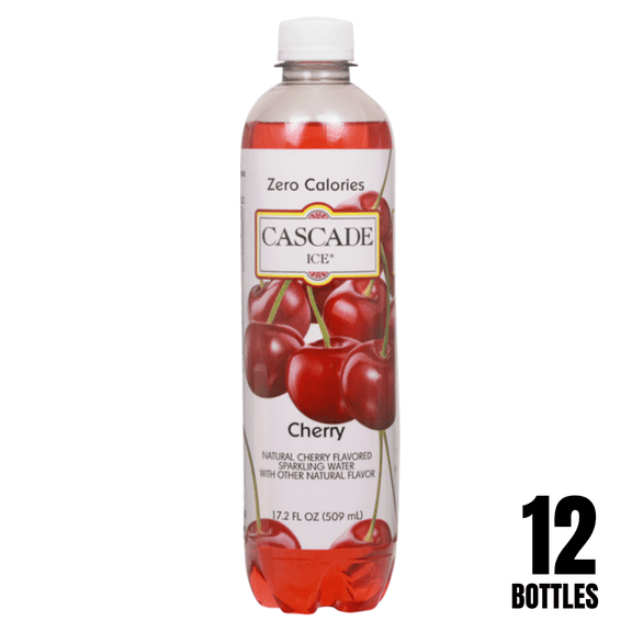 Cascade Ice,Cherry Sparkling Water, 17.2 fl oz Bottles (Pack of 12)