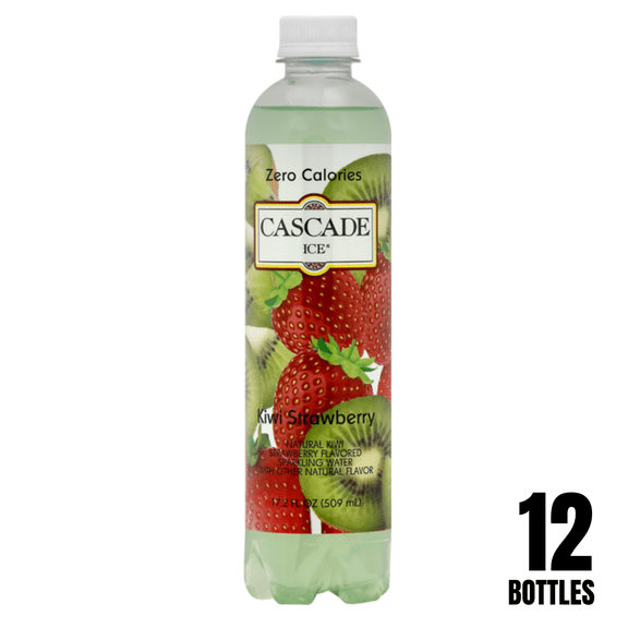Cascade Ice,Kiwi Strawberry Sparkling Water, 17.2 fl oz Bottles (Pack of 12)
