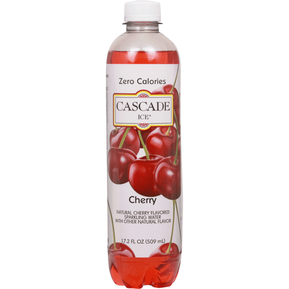 Cascade Ice Sparkling Water Cherry, Zero Calories, 17.2 fl oz Bottles Pack of 6, Naturally Flavored & Sugar-Free