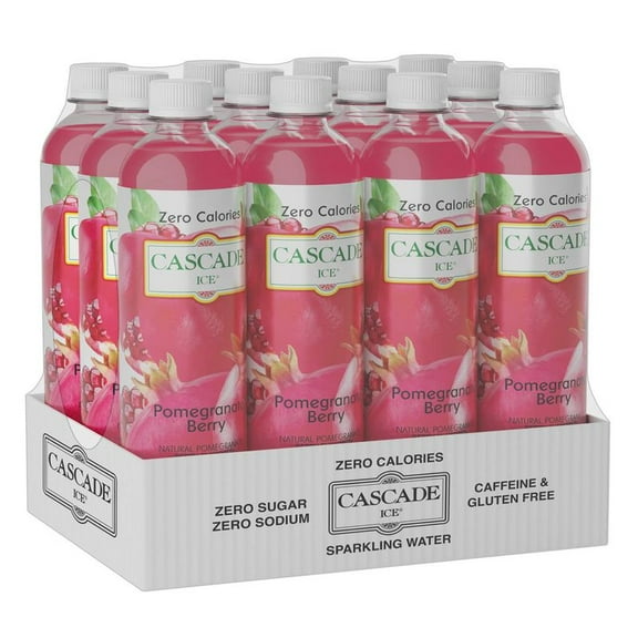 Cascade Ice Sparkling Water, Pomegranate Berry, 17.2 Fl Oz Pack of 12