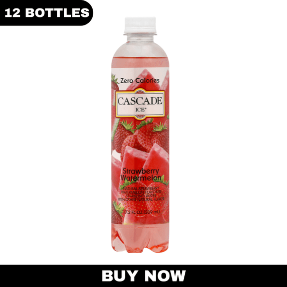 Cascade Ice Sparkling Water, Strawberry Watermelon 17.2 fl oz Pack of 12