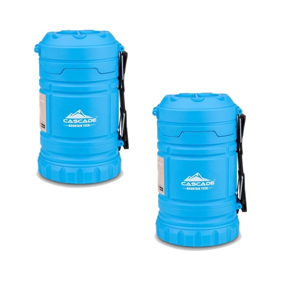 Cascade Mountain Tech 300 Lumen Pop-Up Lantern & Flashlight 2 Pack– Light Blue, 7.8 oz