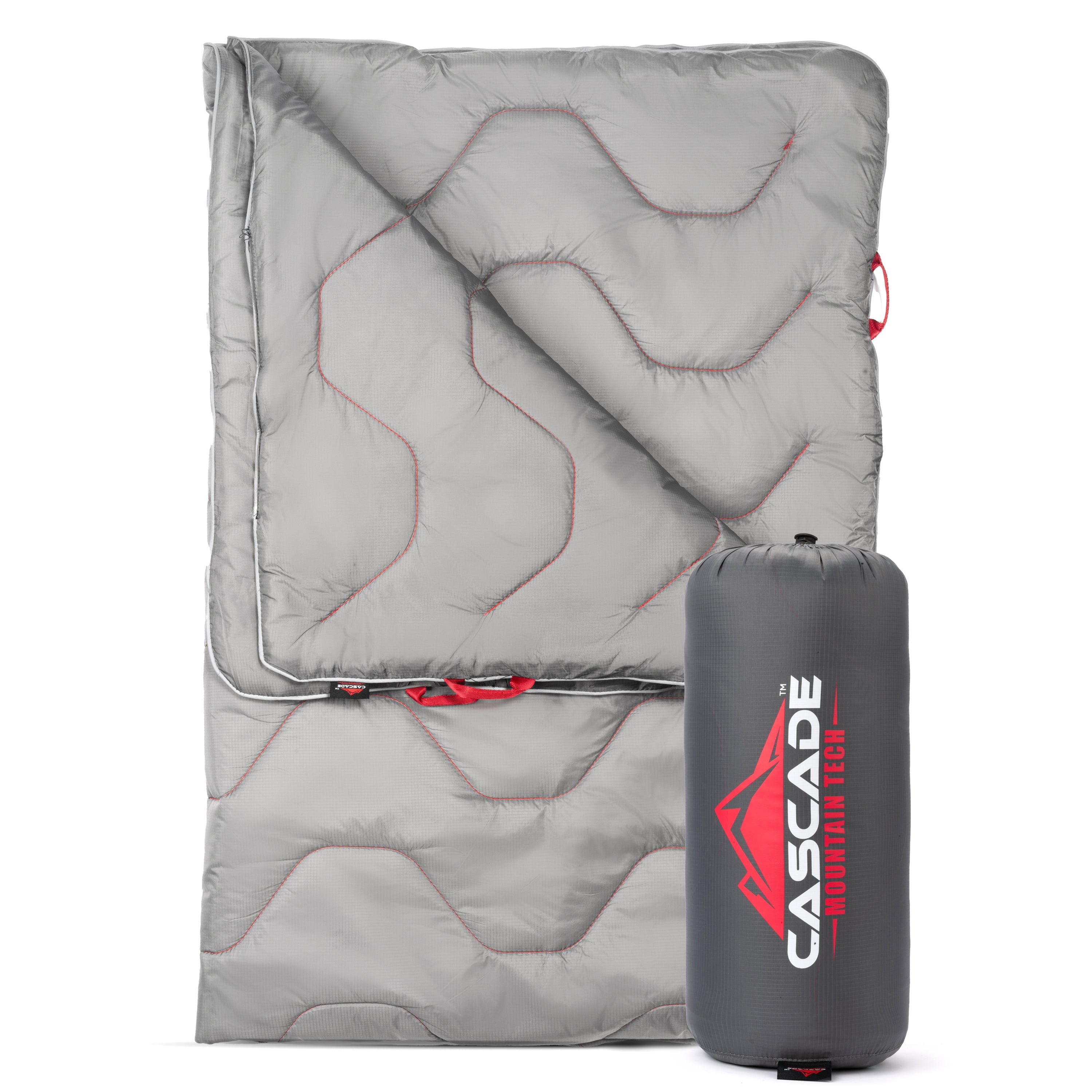 Cascade Mountain Tech Adventure Pack Waterproof Camping Blanket, Grey - 72"x48"