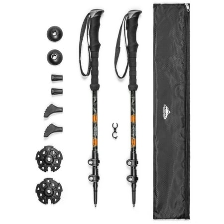 Cascade Mountain Tech Aircraft-Grade Aluminum Quick Lock Trekking Poles With EVA Grip, Length 54"