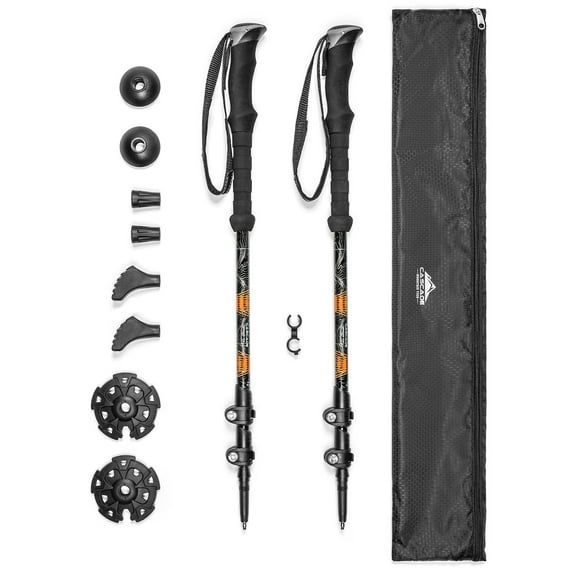 Cascade Mountain Tech Aircraft-Grade Aluminum Quick Lock Trekking Poles With EVA Grip, Length 54"