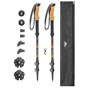 Cascade Mountain Tech Aluminum Trekking Poles With Quick Lock - 26in to 54in - Orange