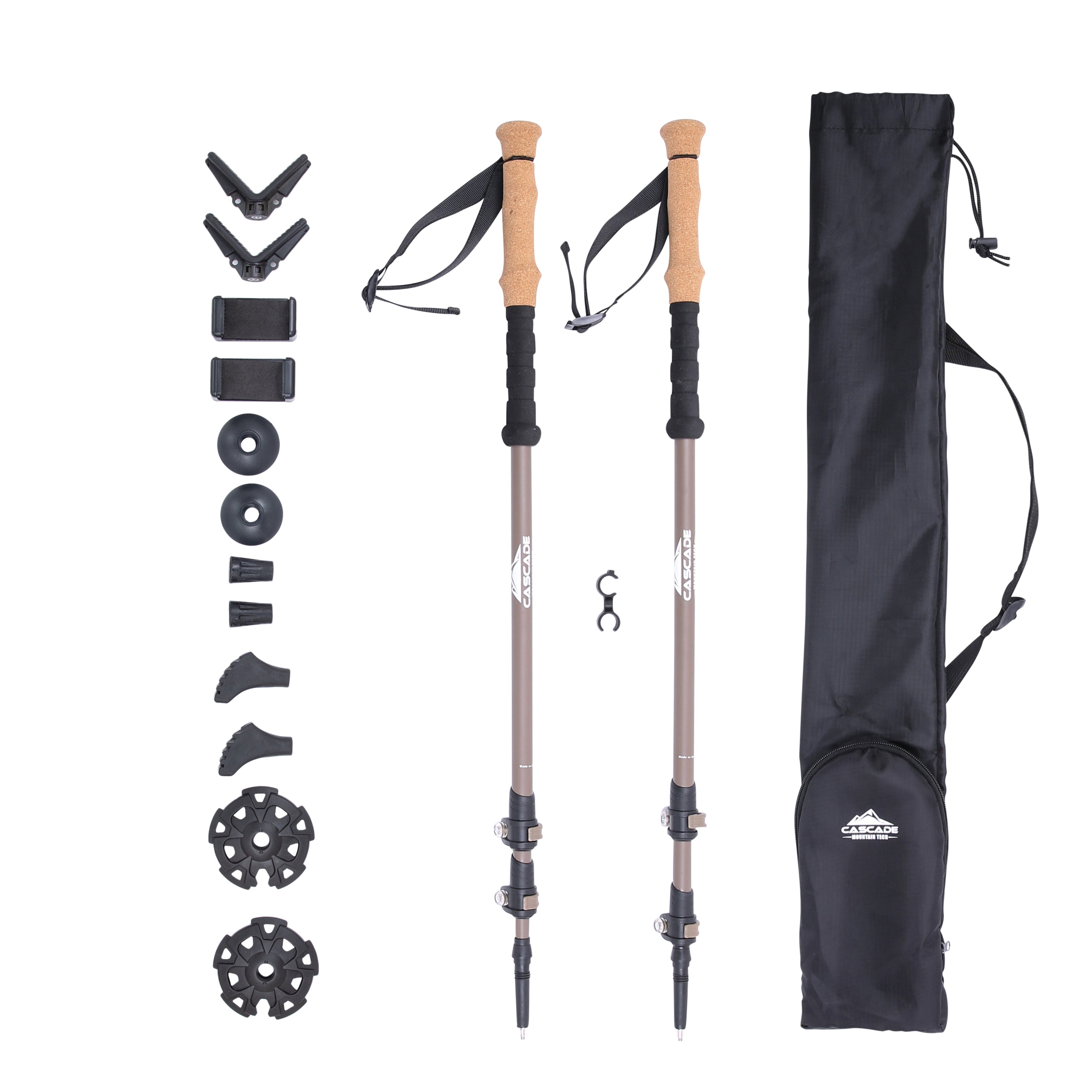 Cascade Mountain Tech Carbon Fiber Monopod Poles with Accessories Mounts and Quick Locks 2 Pack Walmart