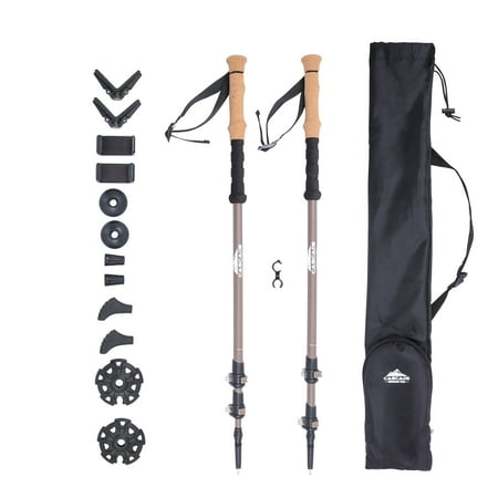 Cascade Mountain Tech Carbon Fiber Monopod Poles with Accessories Mounts and Quick Locks - 2 Pack