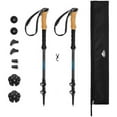 thumbnail image 1 of Cascade Mountain Tech Carbon Fiber Quick Lock Cork Grip Trekking Poles - Extendable Length 26" -54", 1 of 7